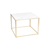 Table Kadra H73 100x100 - marbre & laiton