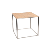 Table Kadra H90 100x100 - bois & chrome