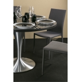 Table Ivan dia120 - noir & inox